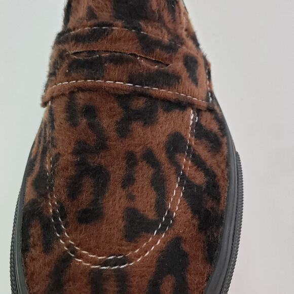Vans Style 53 Womens Size 5.5 Brown Leopard Slip On Low Chunky Penny Loafer Shoe - Picture 9 of 11